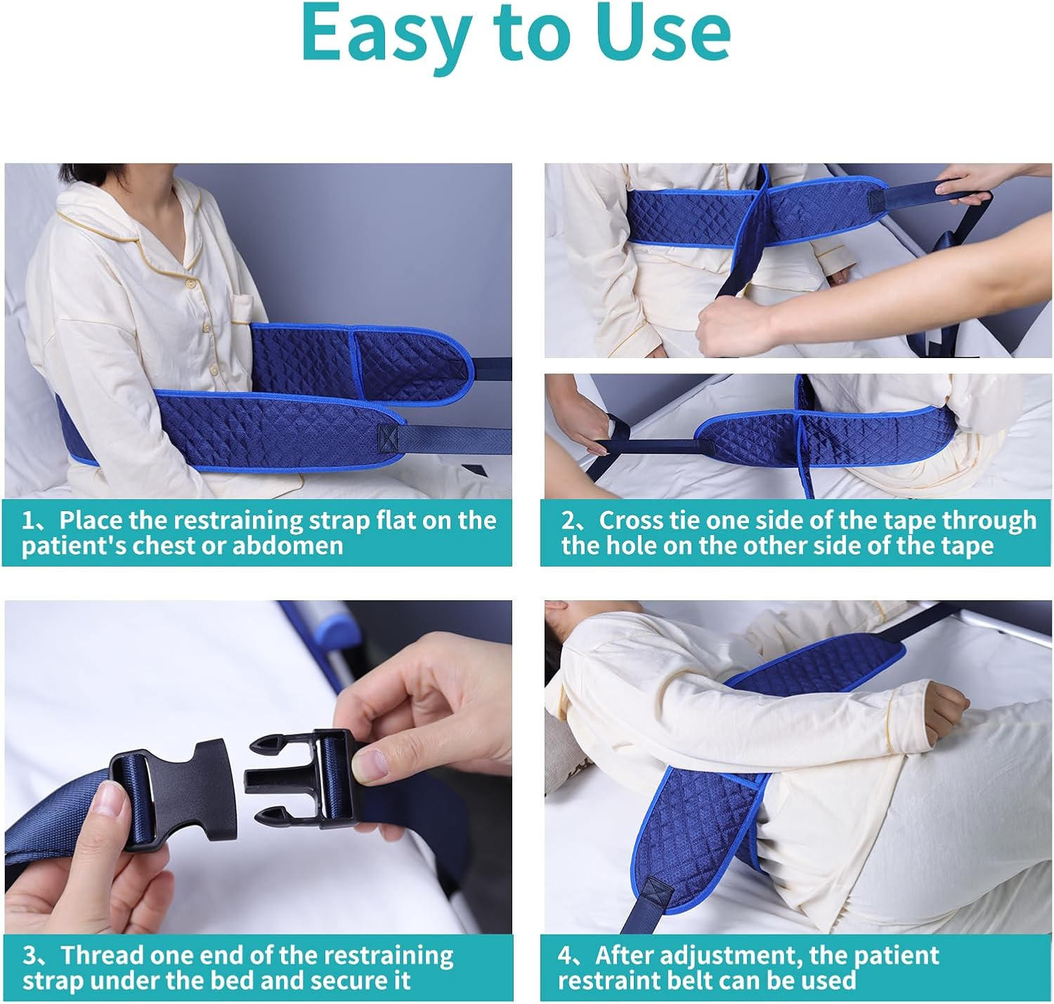 Medical Bed Restraint Strap for Elderly，Anti-Fall Waist Belt for Elderly，Adjusta