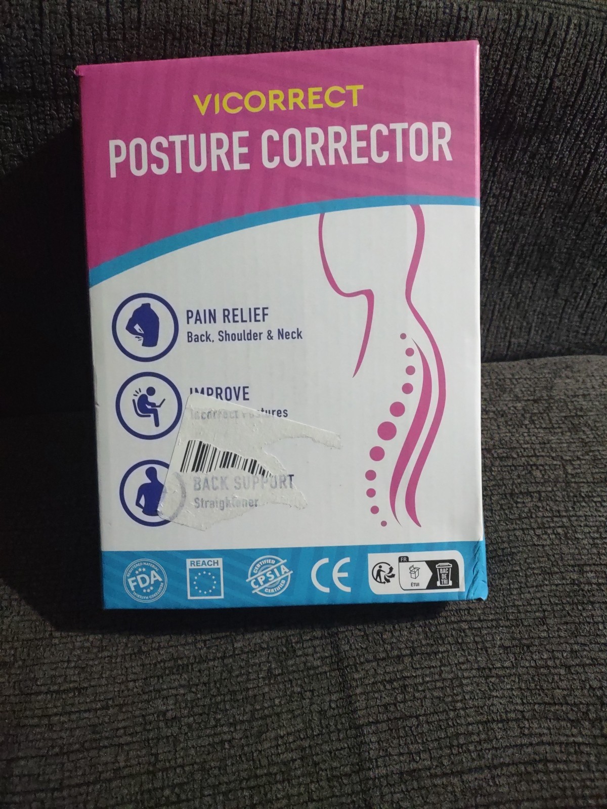Posture Corrector Adjustable Upper Back Brace Pink S/M New Open Box