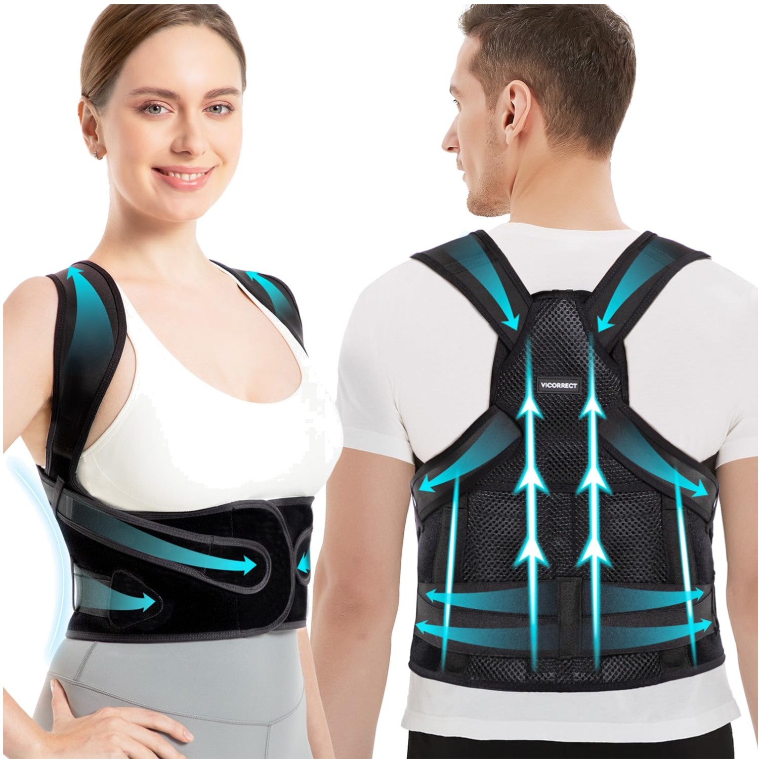 Adjustable Shoulder Posture Corrector, Small, Black