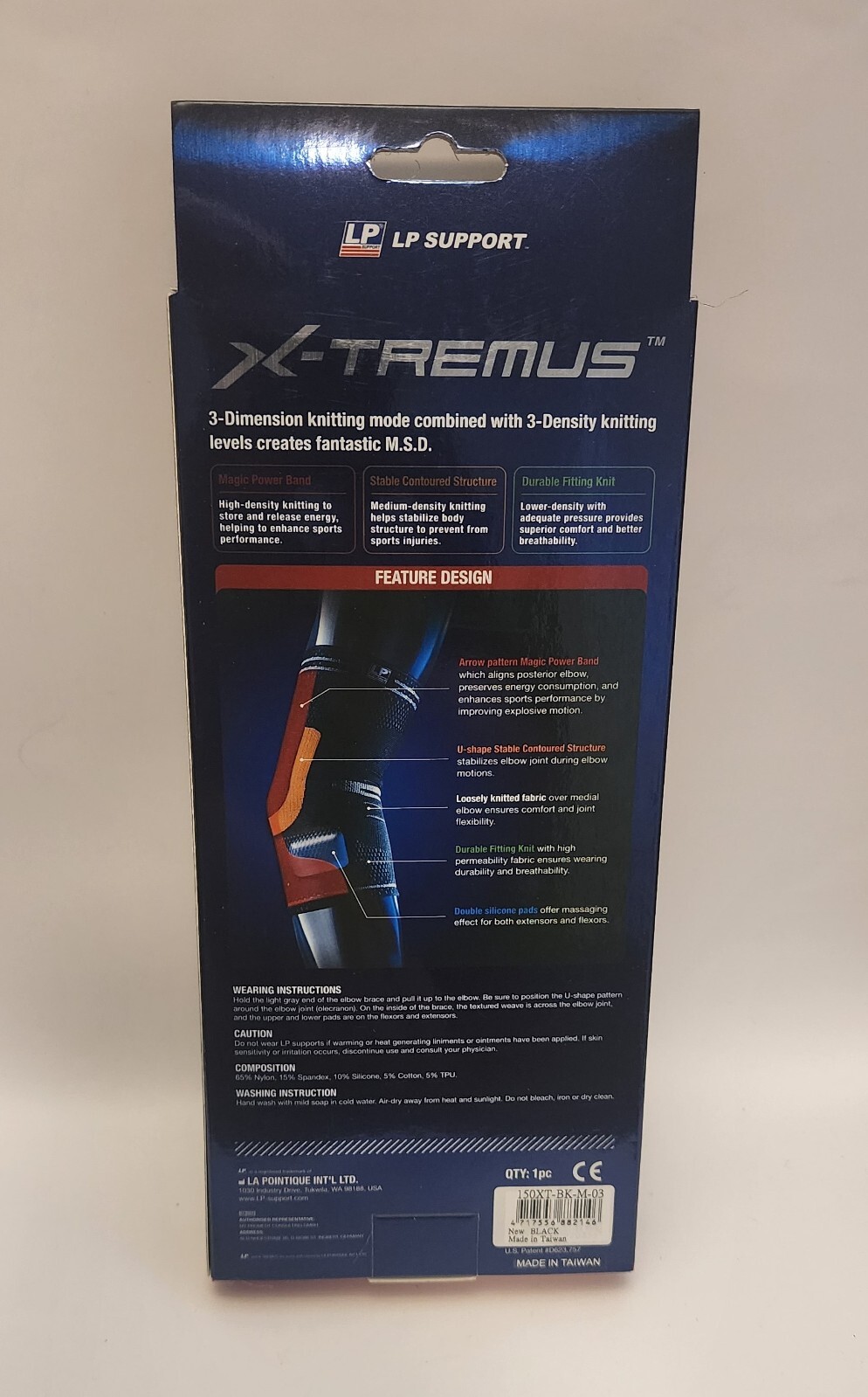 X-tremus- Elbow Support 1.0 – Size Small – LP support – Black – 150 XT – New