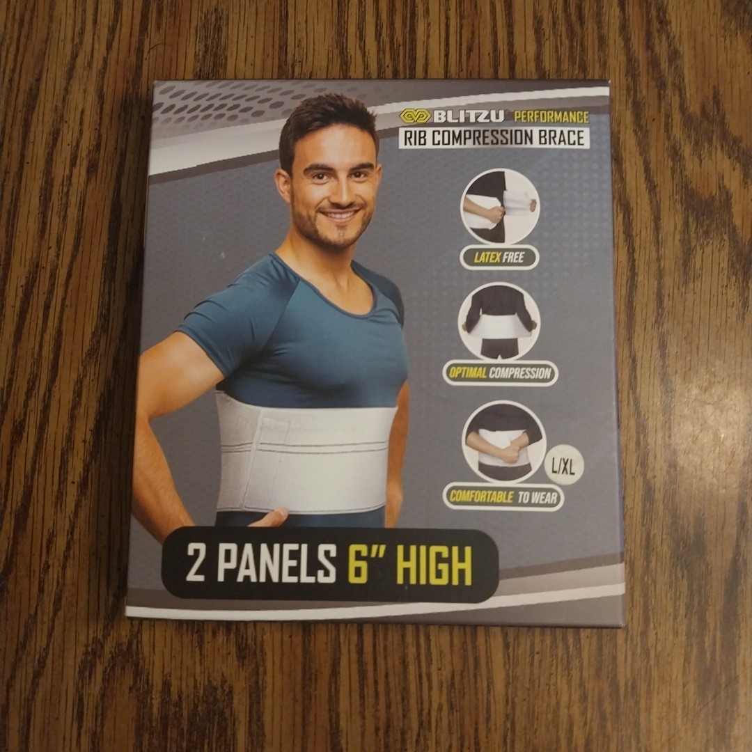 Blitzu Performance Rib Compression Brace 2 Panels 6” High Plus Size New