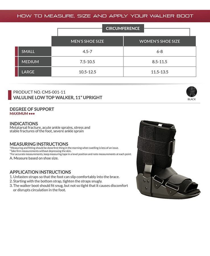 OTC Professional Short Leg Walker Boot Standard Size Small Pre-Owned