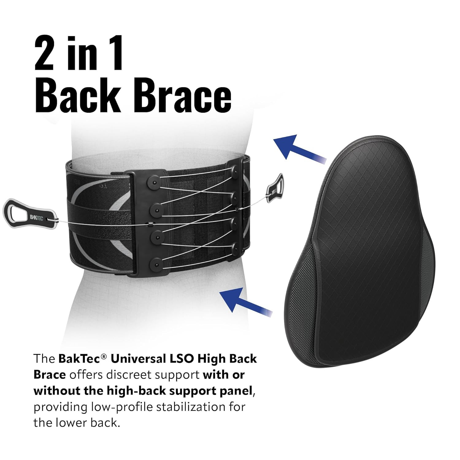 Baktec Universal High Back Brace for Lower Back Pain & Posture Support