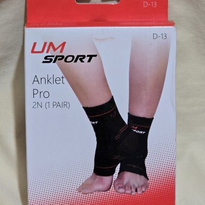 UM Sport Anklet Pro 2N (1 Pair) Compression Ankle Support Sleeve XXL Black Red D