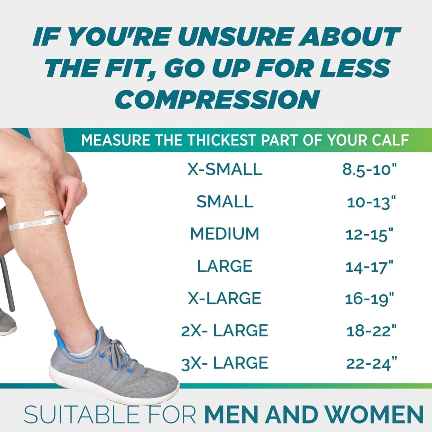 Calf Compression Sleeves for Men and Women – Leg Compression Sleeve – Footles…