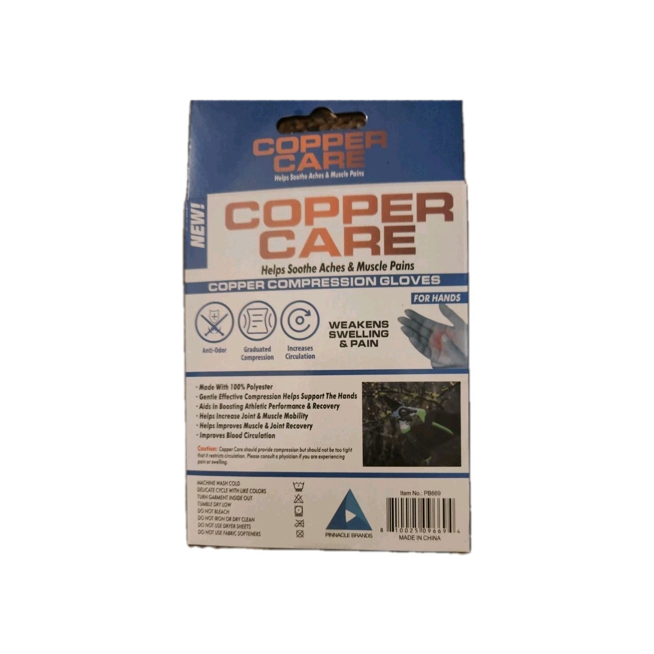 New! Copper Care Copper Compression Gloves Adult, 1 Size FITS MOST- 2 Gloves