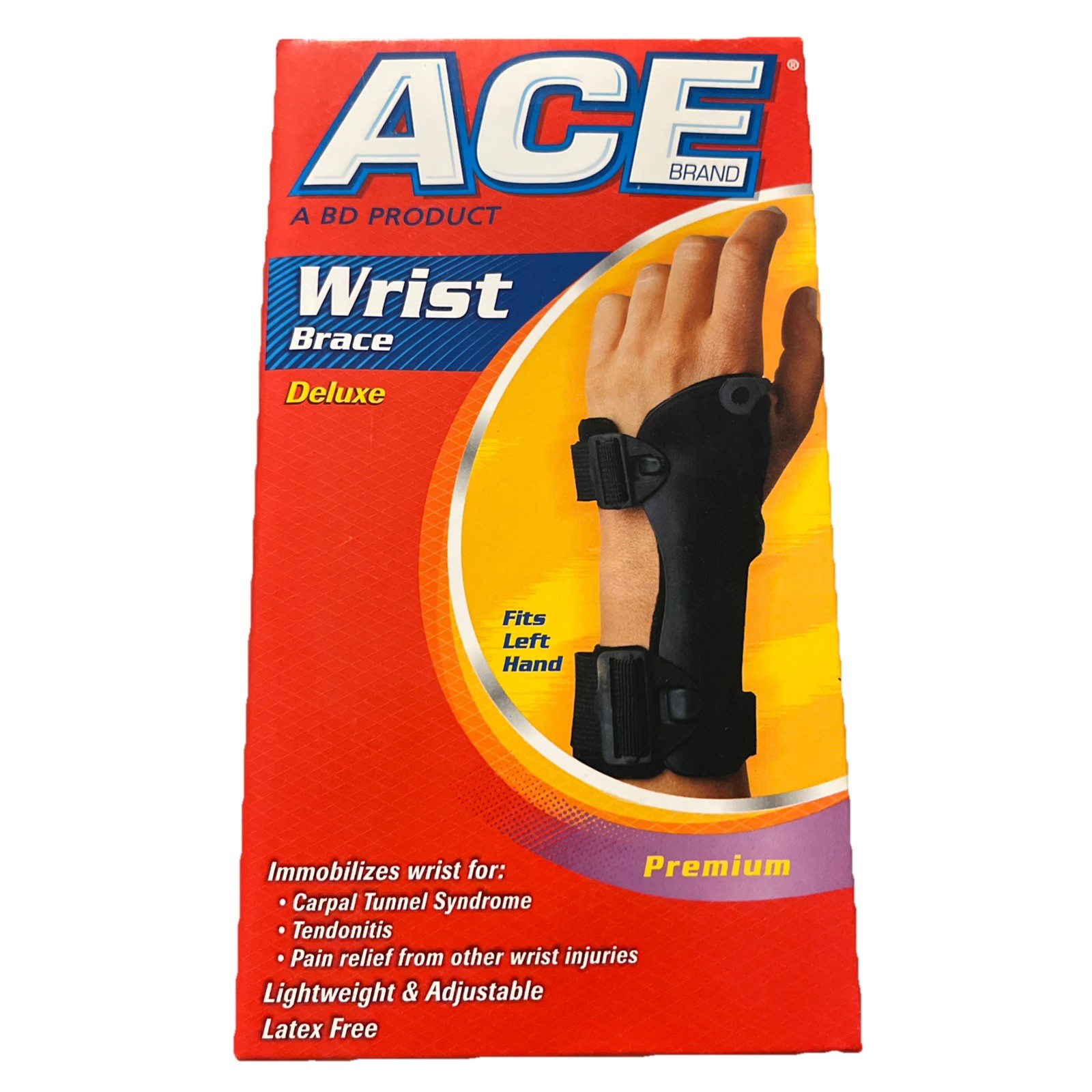 Ace Deluxe Wrist Brace, Left Hand-L/XL 207257 BD Carpal Tunnel Wrist Injuries