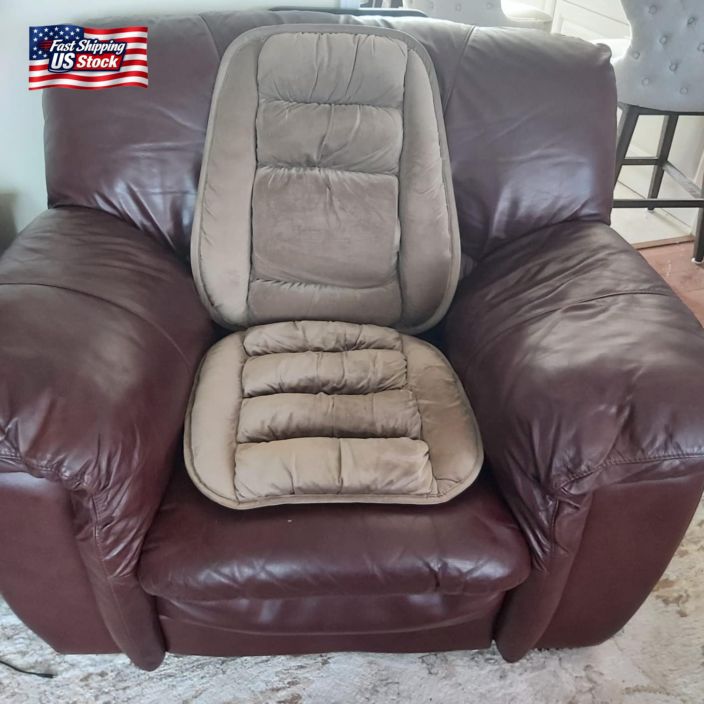 ALIBO Low Back Pain Relief Large Size Firm Lumbar Support and Nonslip Recliner C