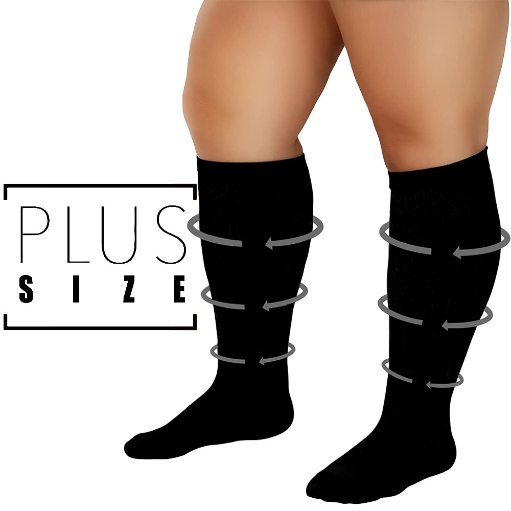Compression Socks Wide Calf for Swelling Pain Edema Recovery Nursing, 4X-Large