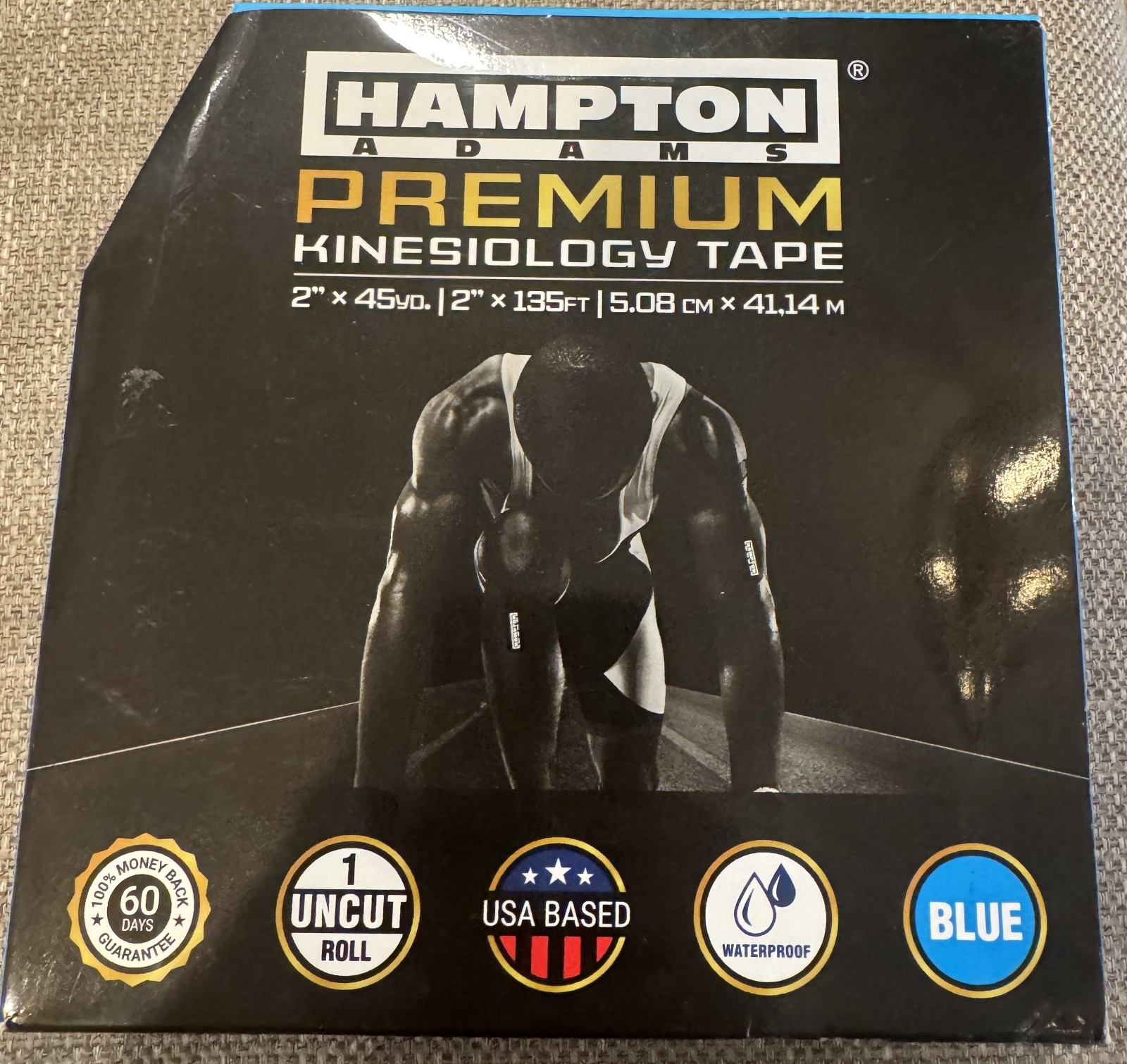 Hampton Adams Shark Tank Elastic Kinesiology Tape Bulk Roll Blue 135ft Uncut