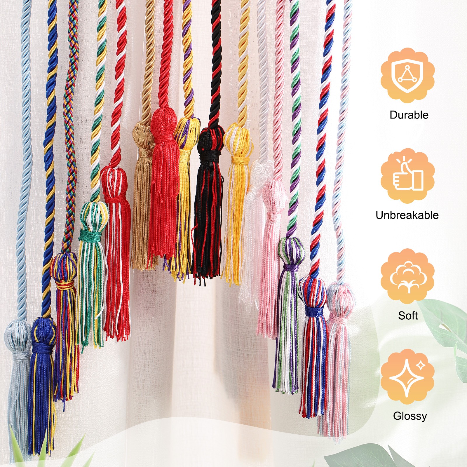 For 10 Pieces 67 Inch Sky Blue Polyester Graduate Cords