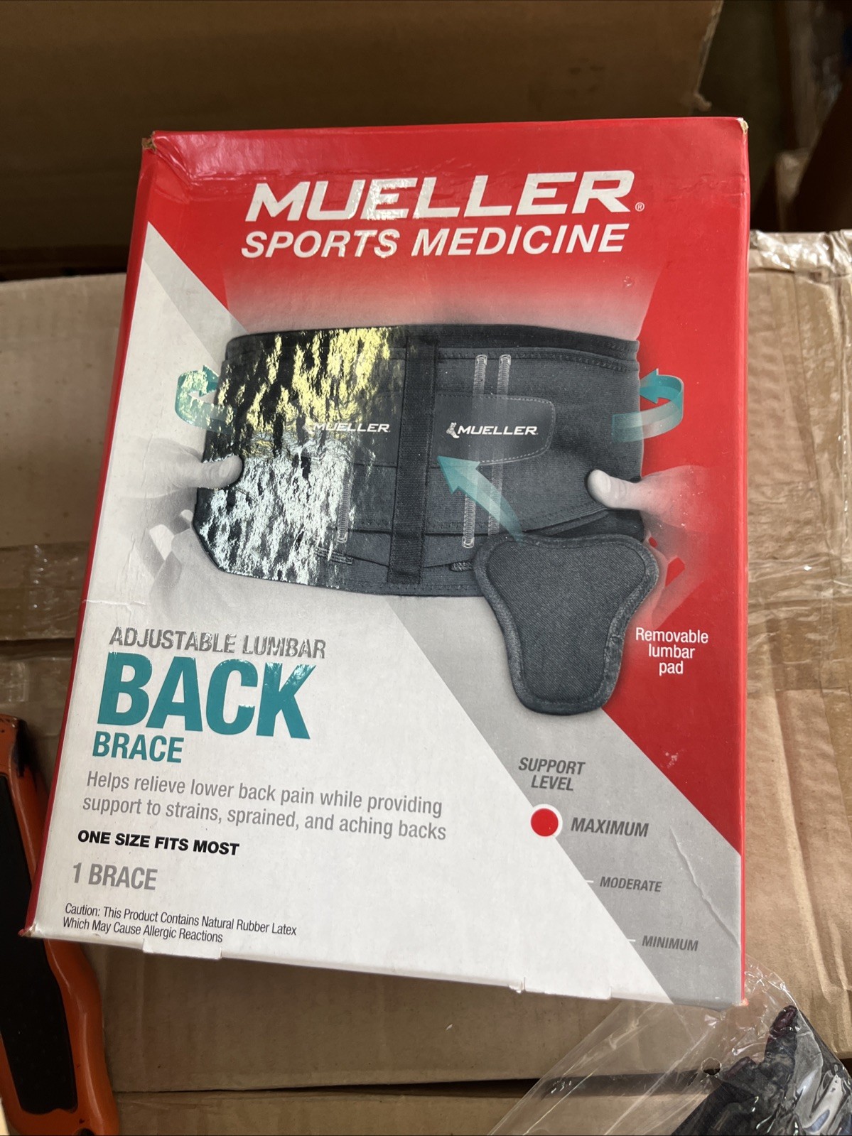 Mueller 255 Lumbar Support Back Brace with Removable Pad – Regular 28″-50″…