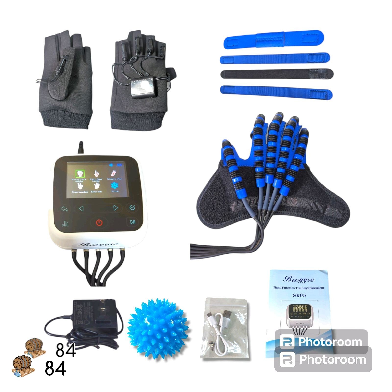 Right Hand – Large – Rehabilitation Robot Gloves with 5 Workout Modes (Blue)