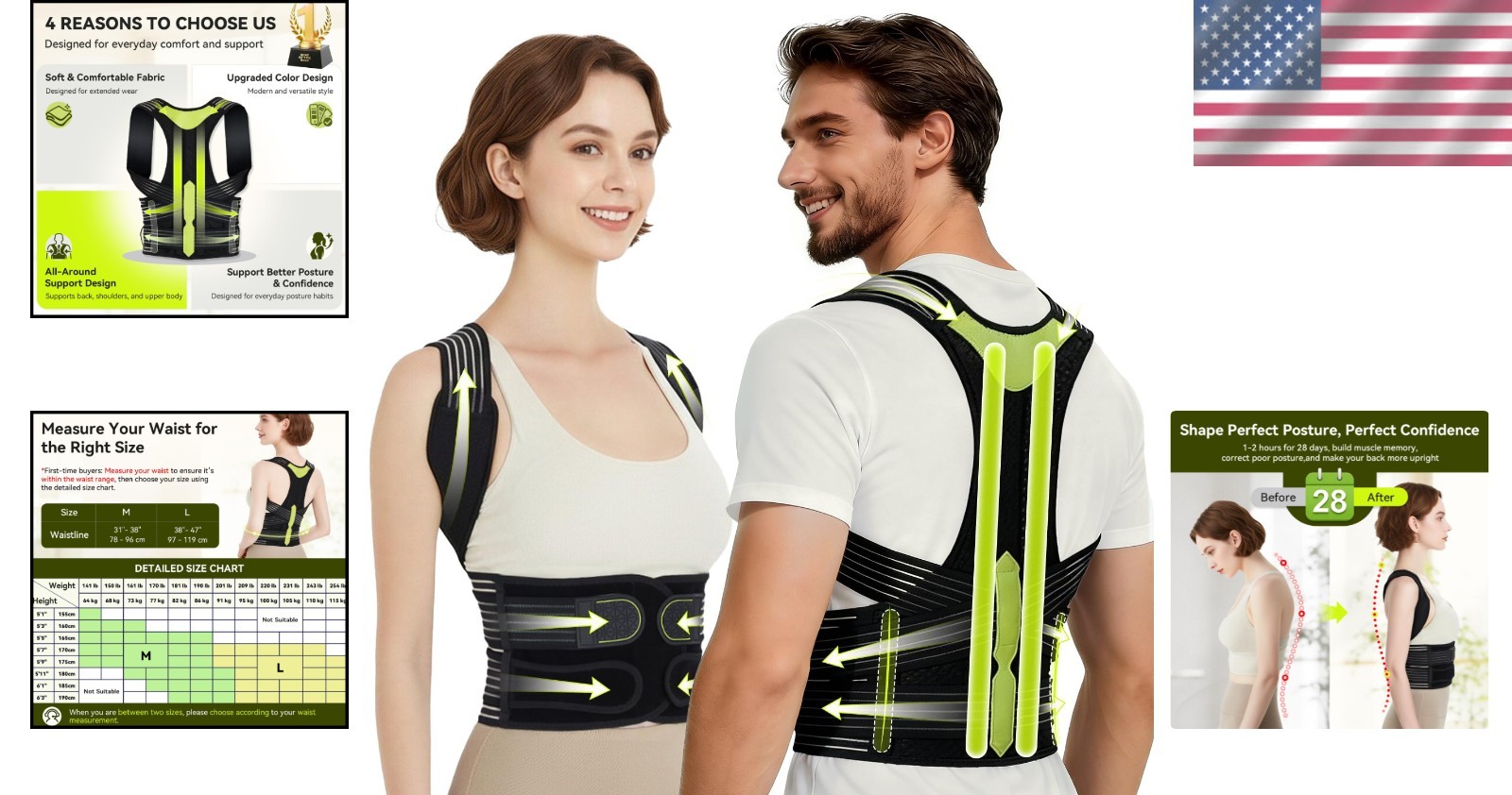 Lightweight Breathable Posture Corrector – Ideal for Daily Wear at Home & Office