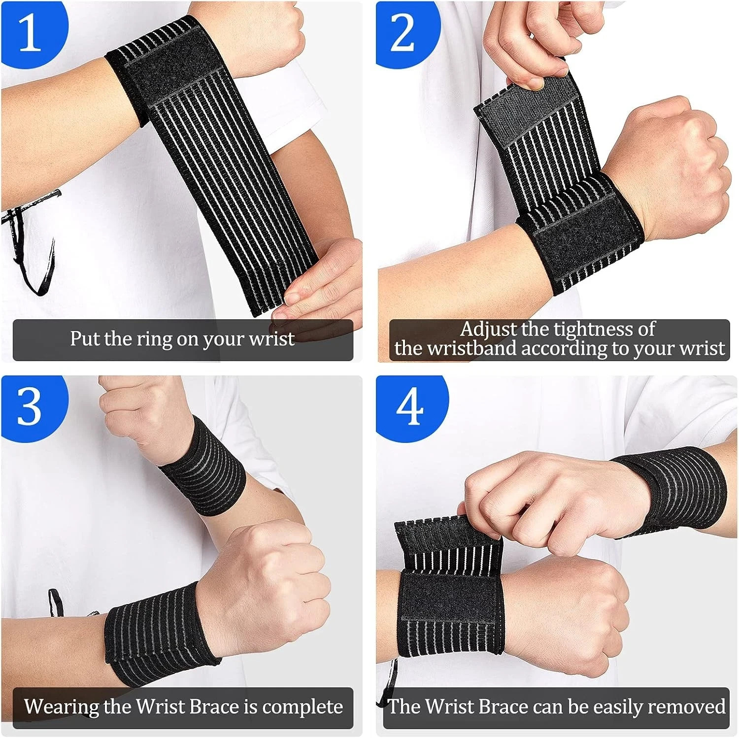1PC Wrist Band Brace Compression Strap Tennis Gym Sports Support Wrap Adjustable