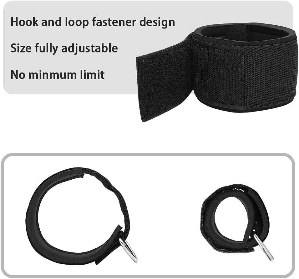 Ankle Straps Wrist Cuffs 5.5mm Neoprene Padded Large D-Ring for Cable Machines