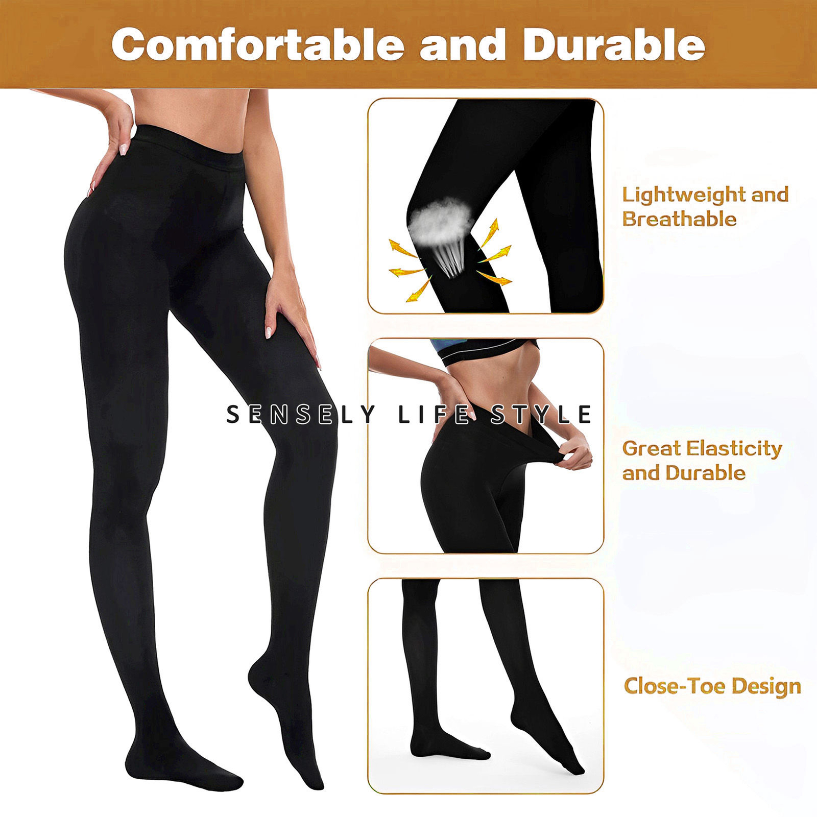 Compression Pantyhose for Women Men 20-30 mmHg Stockings High Waist S,M,L,XL,XXL