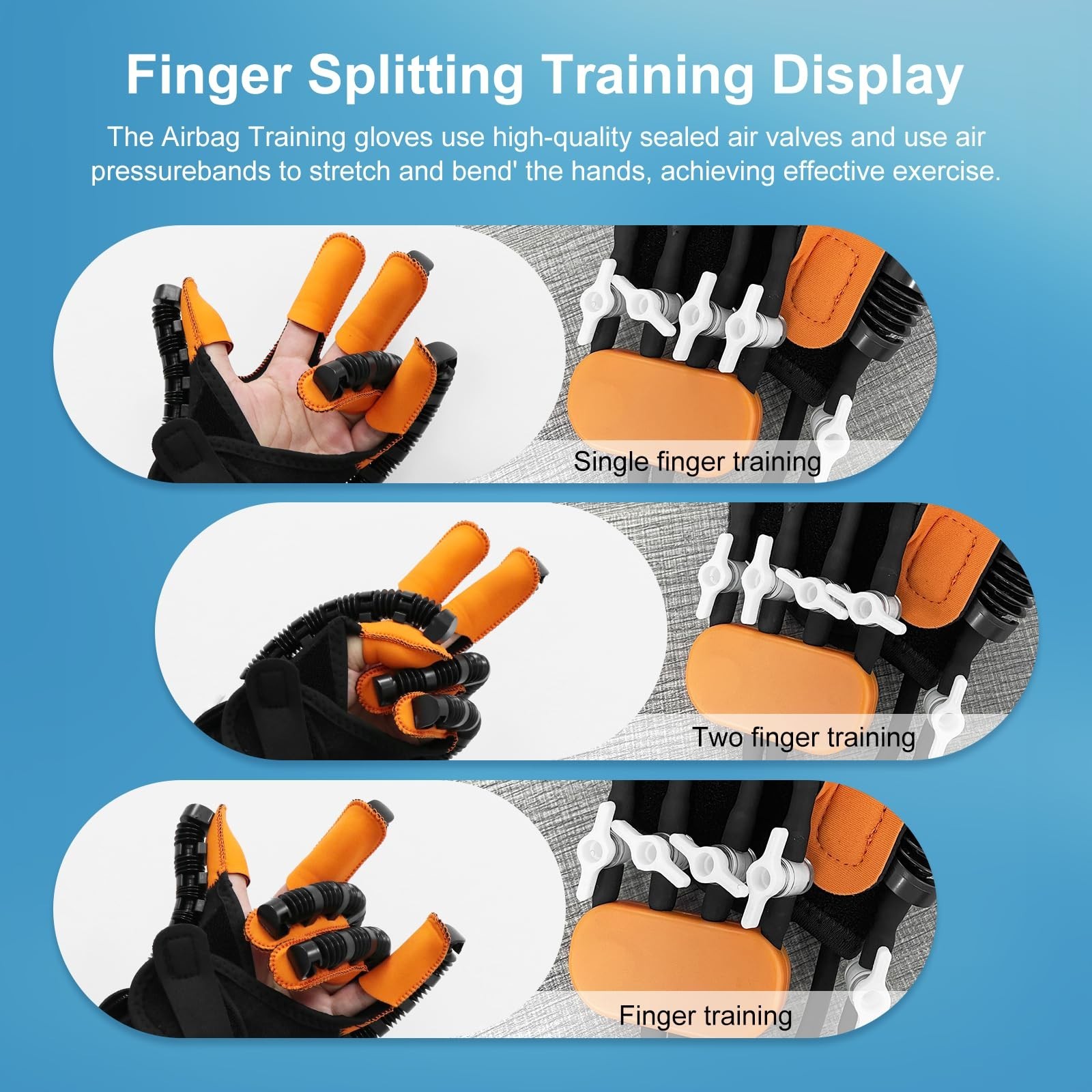 Portable Hand Therapy Gloves for Stroke Recovery, Arthritis & Cerebral Palsy – L