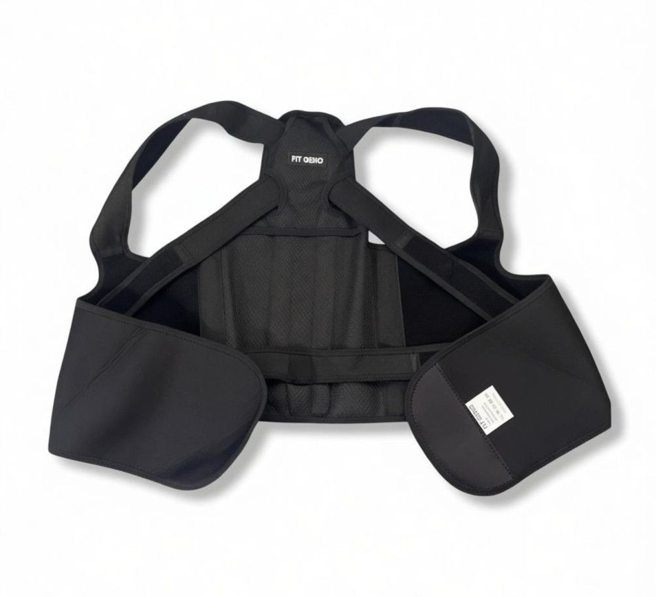 Geno Adjustable Fit Unisex Size M Posture Corrector Upper Back Support Black
