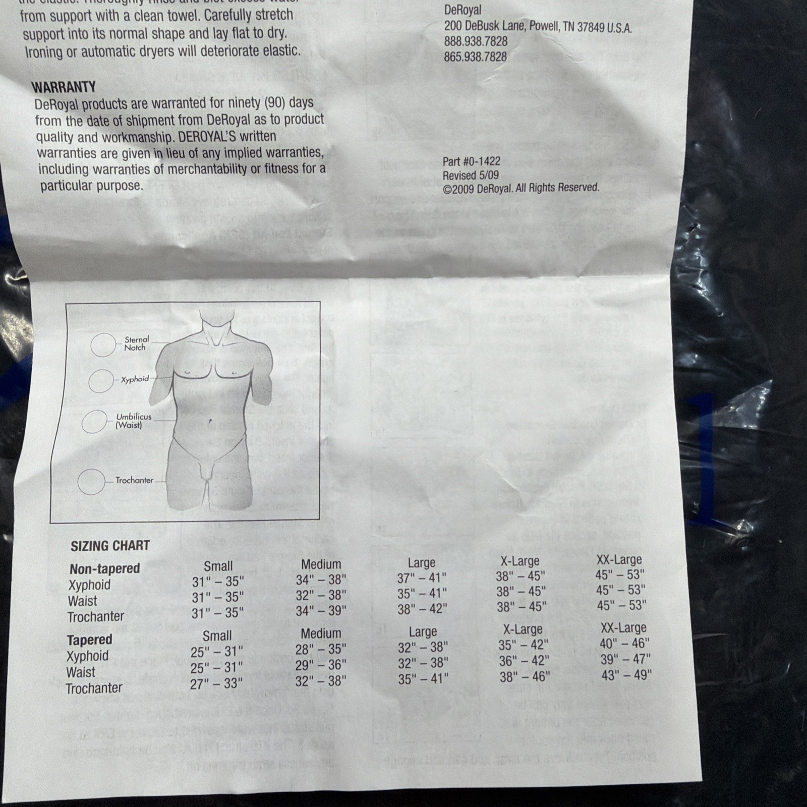 DEROYAL ULTRAlign + Lumbar Support Size XLarge