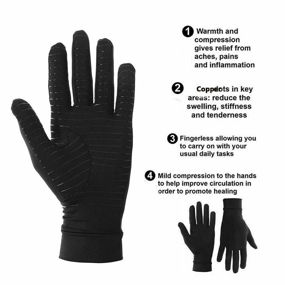 Copper Arthritis Compression Infused Gloves Hand Joint Carpal Tunnel Support USA