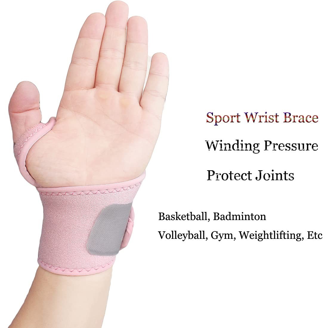 Comfortable Carpal Tunnel Wrist Wrap Set – Adjustable & Non-Slip, Pink, 2 Count