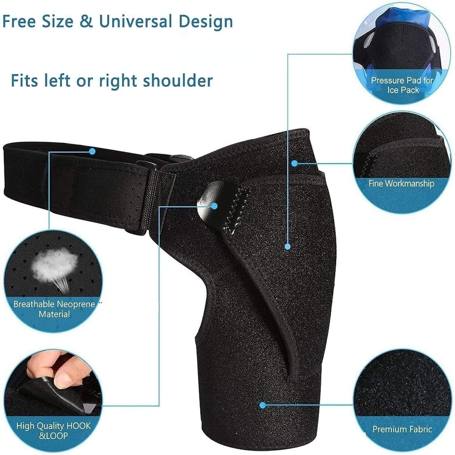 Left/Right Shoulder Brace Rotator Cuff Support Injury Dislocate Compression Wrap