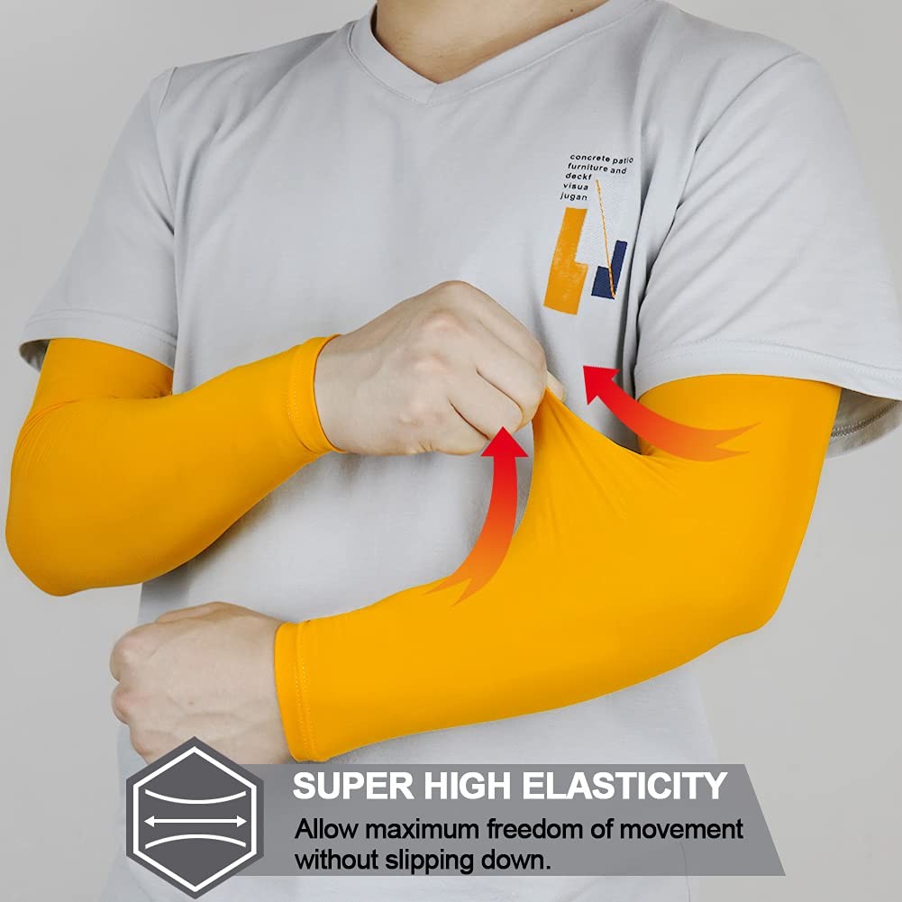 UV Sun Protection Compression Cooling Arm Sleeve for Men Sports