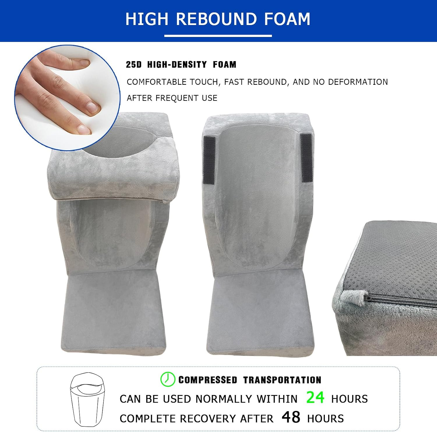 Arm Elevation Pillow for Post Surgery Recovery, High-Density Foam Support for Br