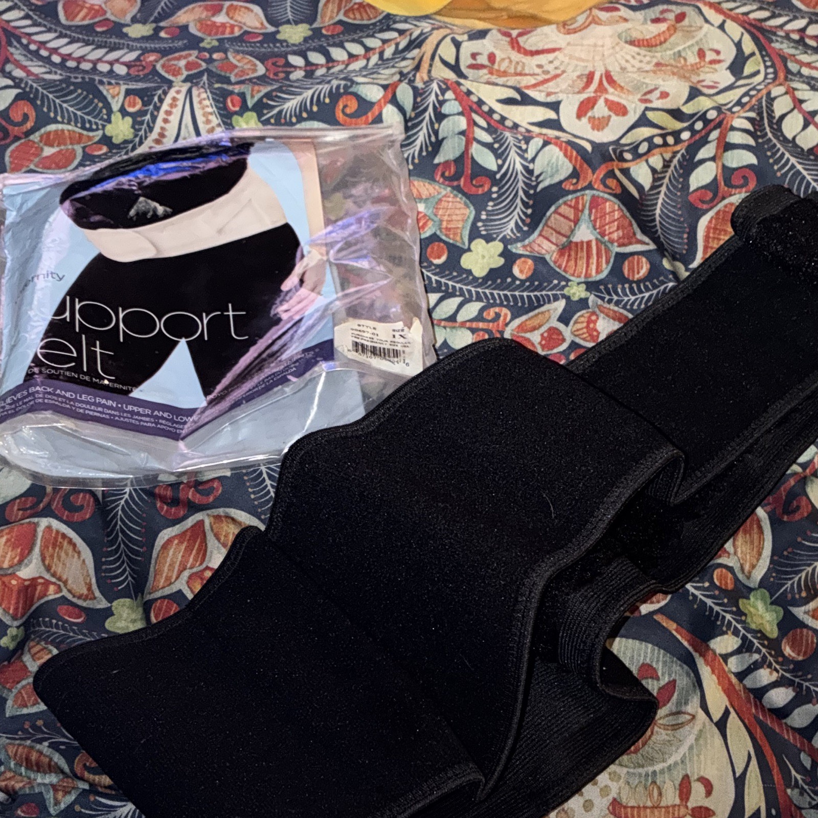 Motherhood Maternity Abdominal & Back Support Belt Adjustable 1X Black