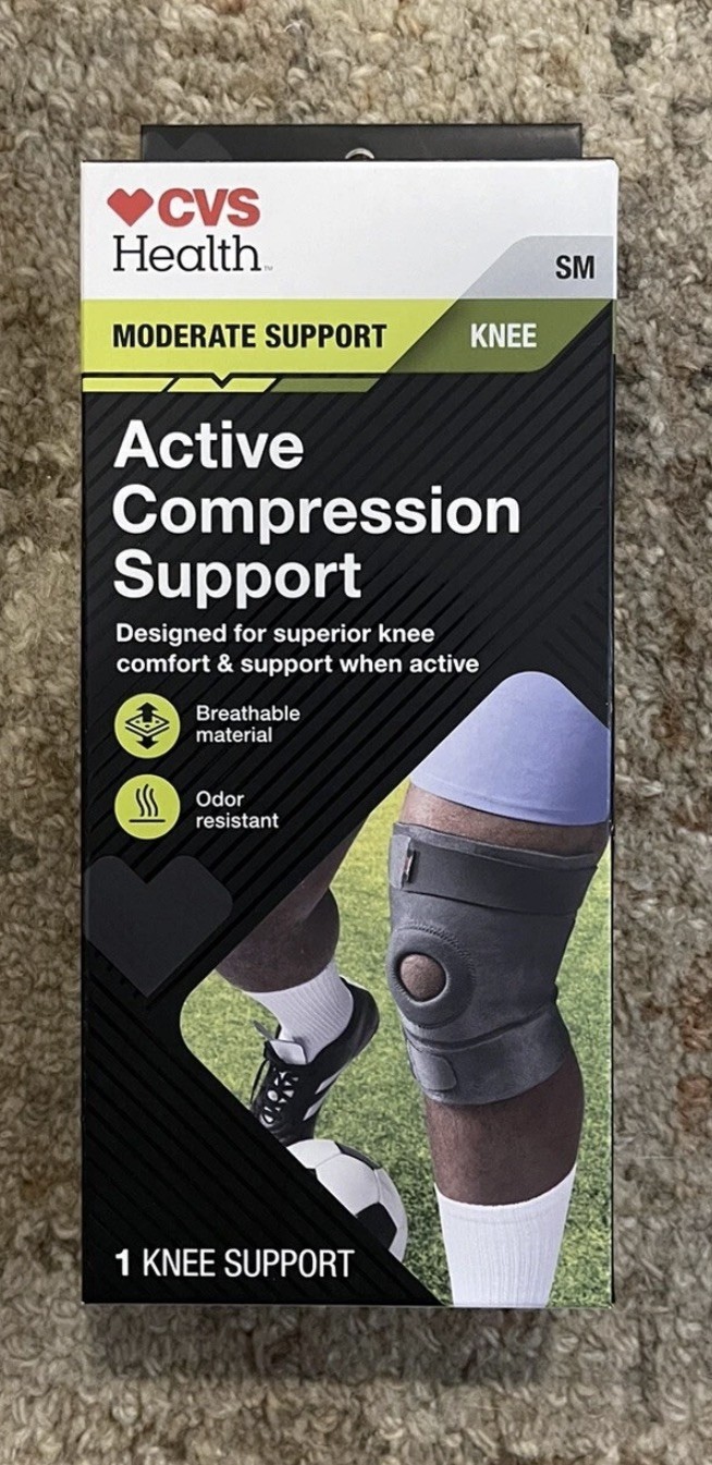 CVS Health Active Compression Knee Support Breathable Material Size SM