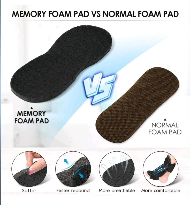 Plantar Fasciitis Brace Night Splint with Soft Memory Foam Pad: 2 Packs Upgraded