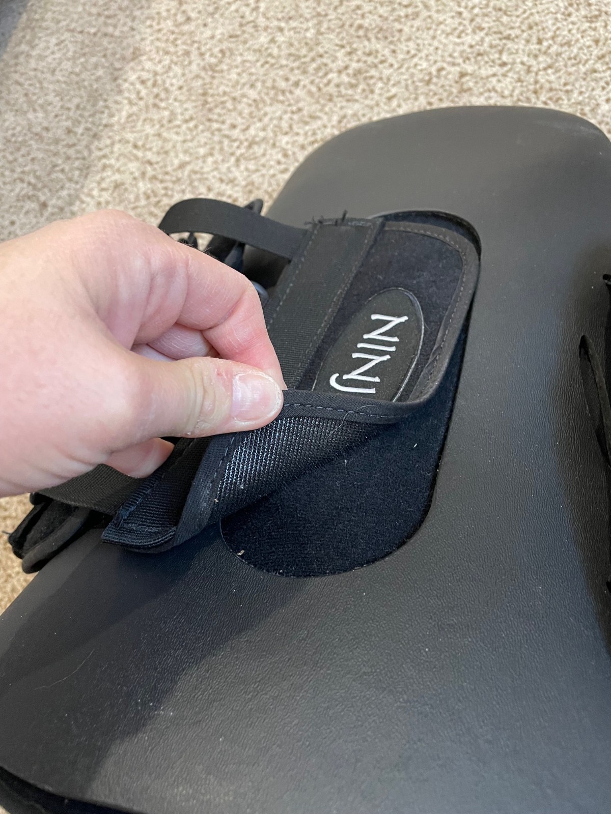 Ninja Back Brace, Small/ Medium Adult, Black, Hard Plastic Support, Adjustable