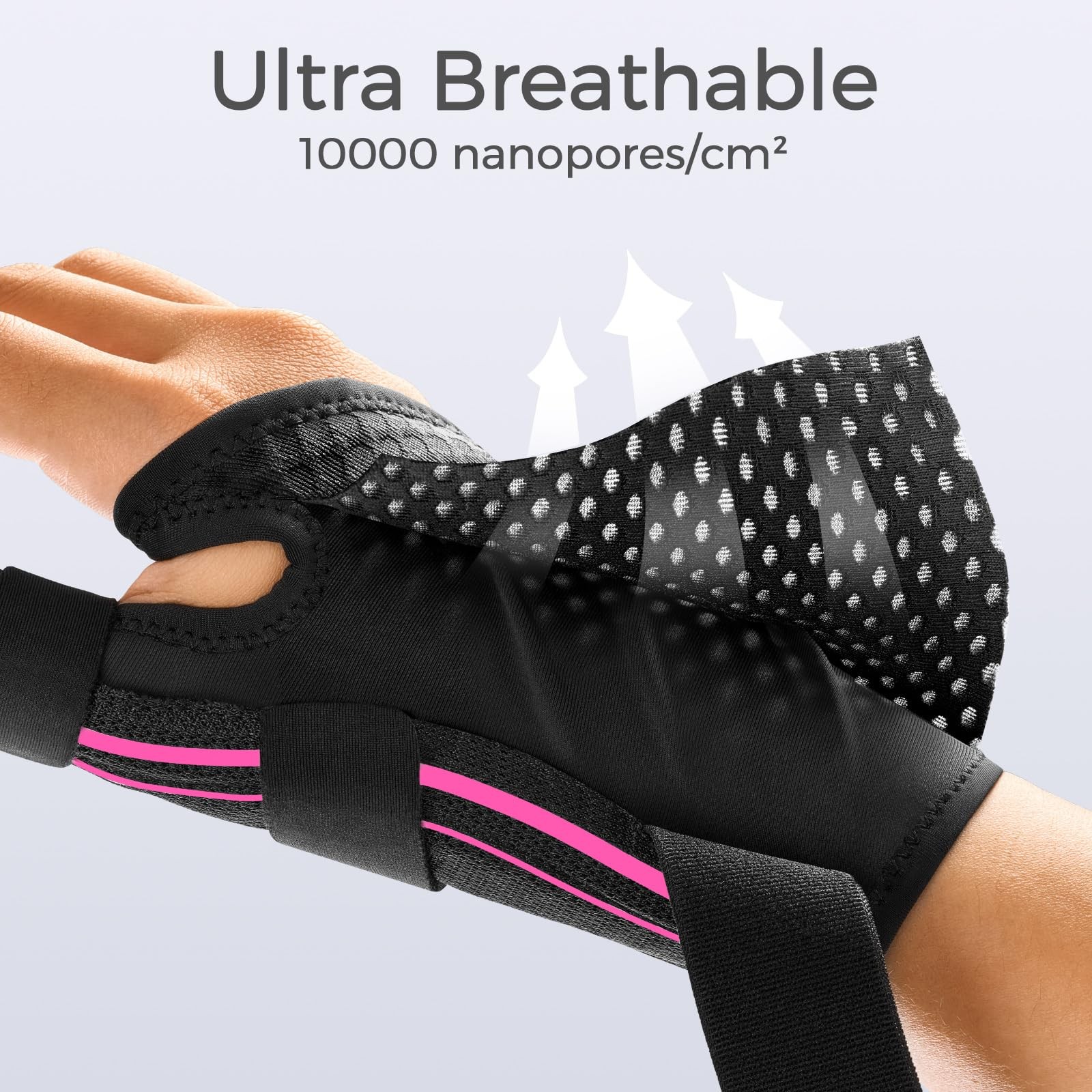FREETOO Ergonomical Thumb Brace Right Hand S/M – Fit both hands, Pink / Black