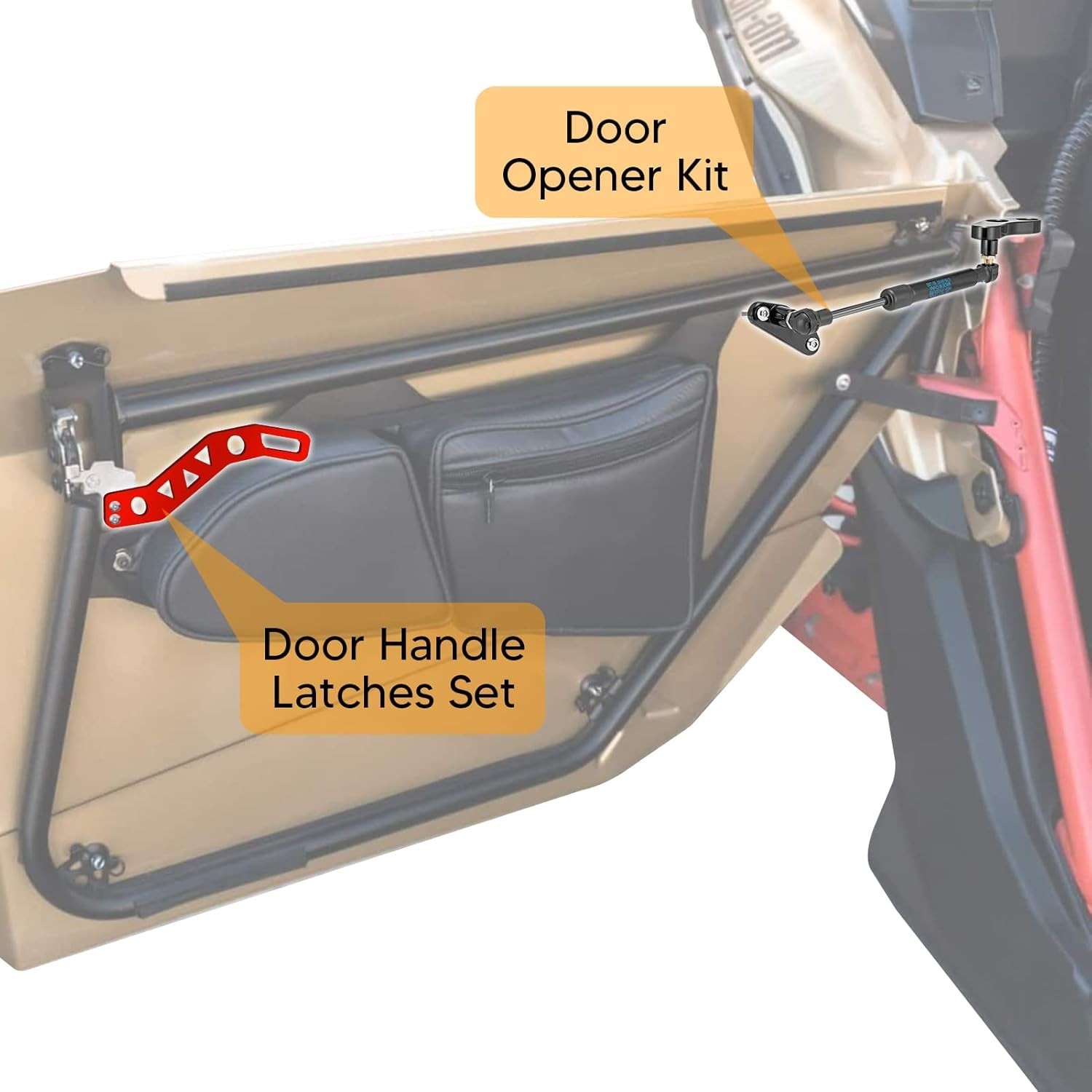 X3 Door Handle Latches Kit Red Left & Right Compatible with Can am Maverick X…