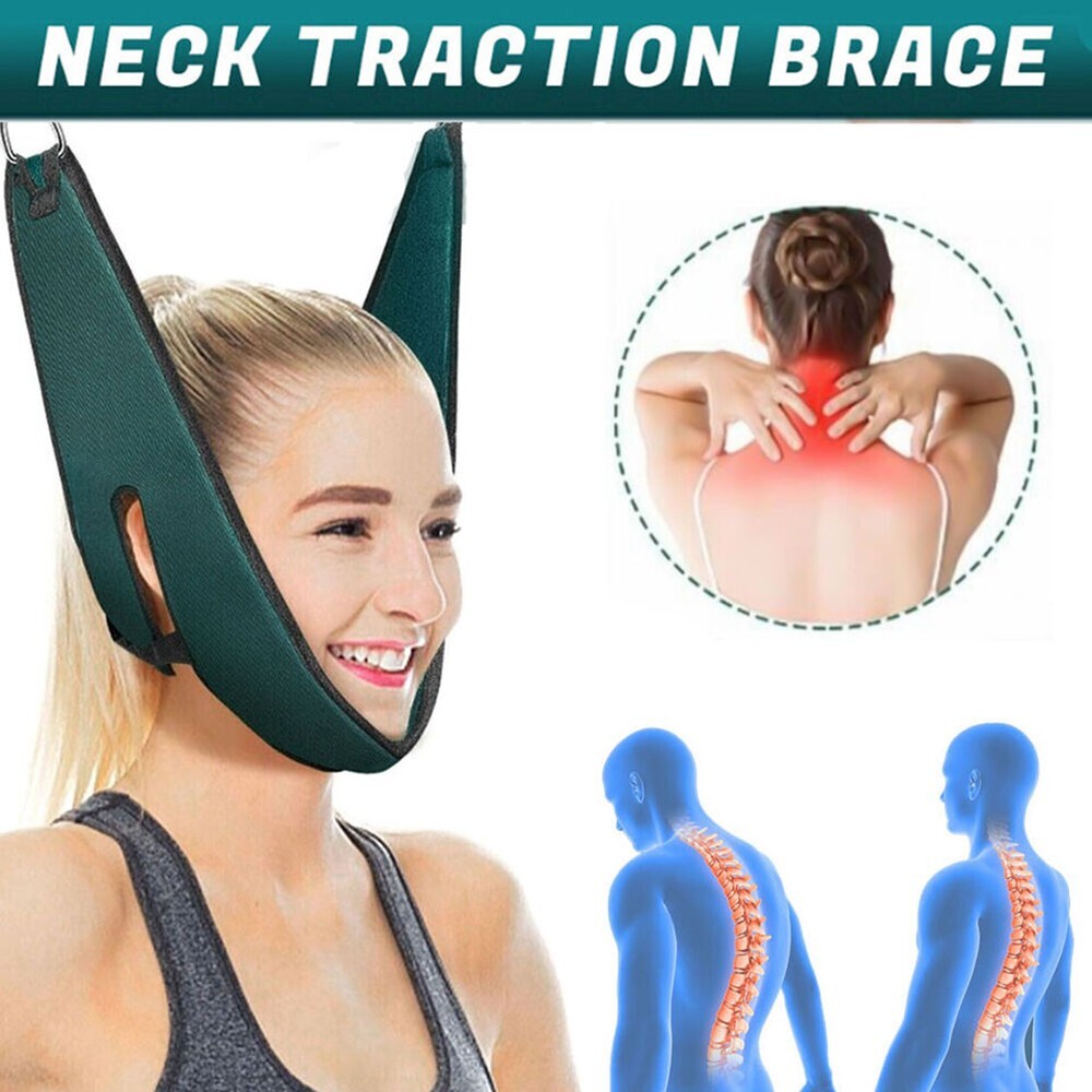 Cervical Neck Traction Device Neck Stretcher Pain Relief over Door Stretch Brace