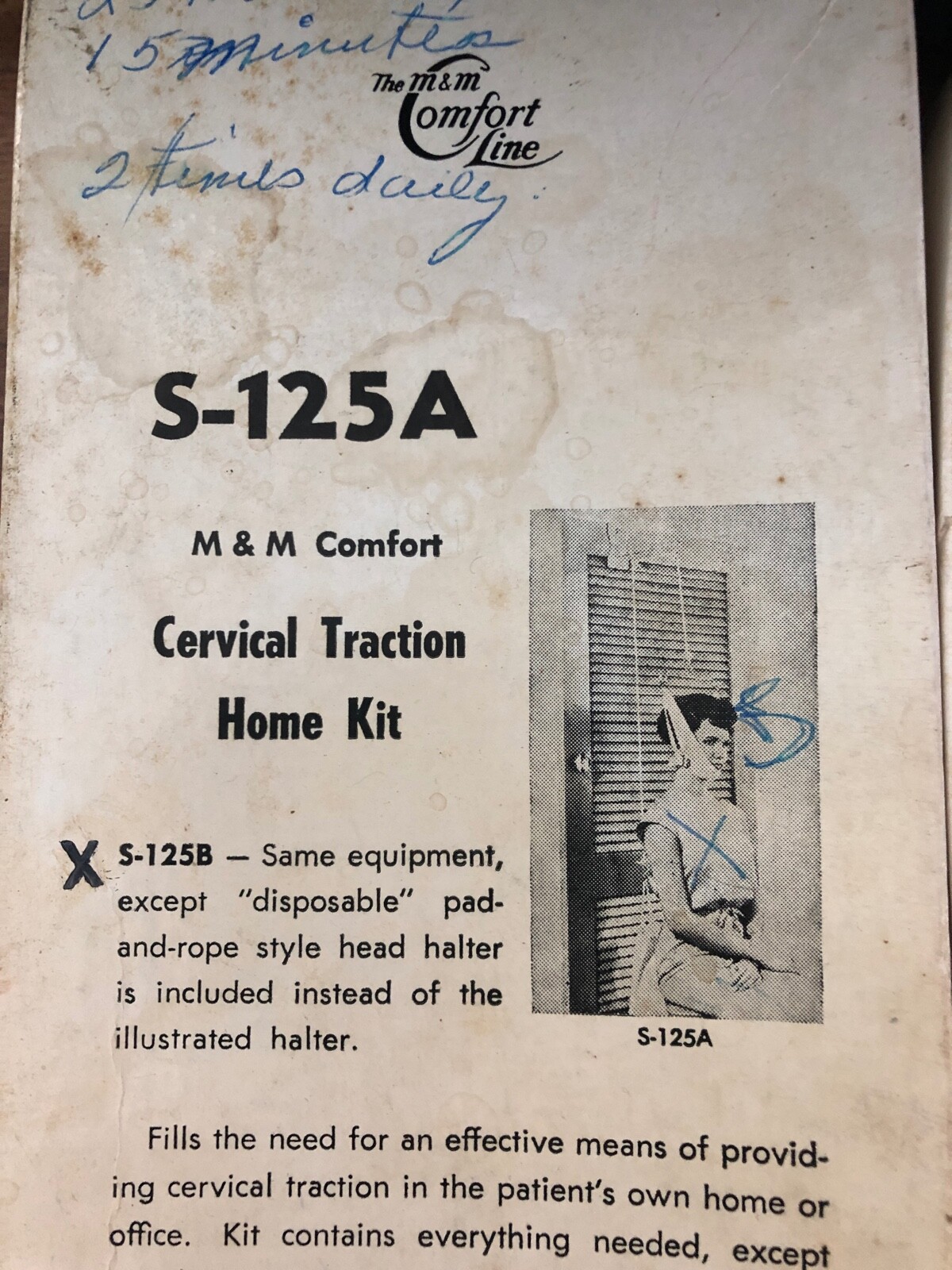 Vintage M&M COMFORT LINE Cervical Traction Home Kit w/ Box MOORE Maywood Ill