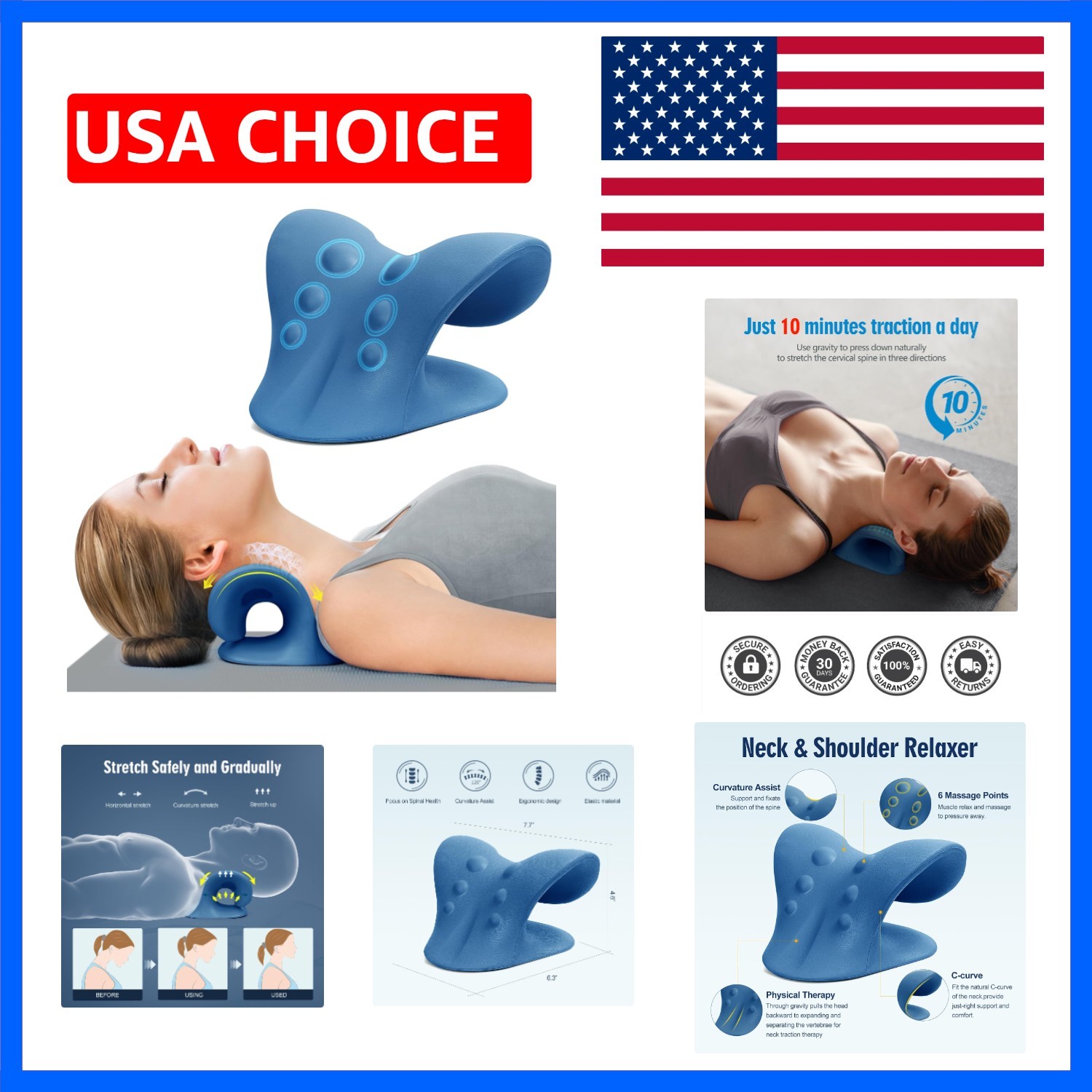 Neck Stretcher for Pain Relief, Neck and Shoulder Relaxer Cervical Traction D…