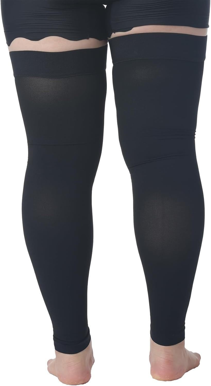 Plus Size 5XL Extra Wide Ankle and Silicone Band, 20-30 mmHg Compression Stoc…