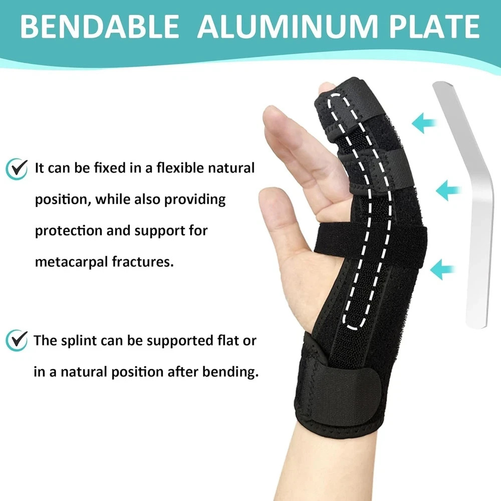Metacarpal Finger Splint Hand Brace – Pinky Ring Finger Immobilizer For Boxer…