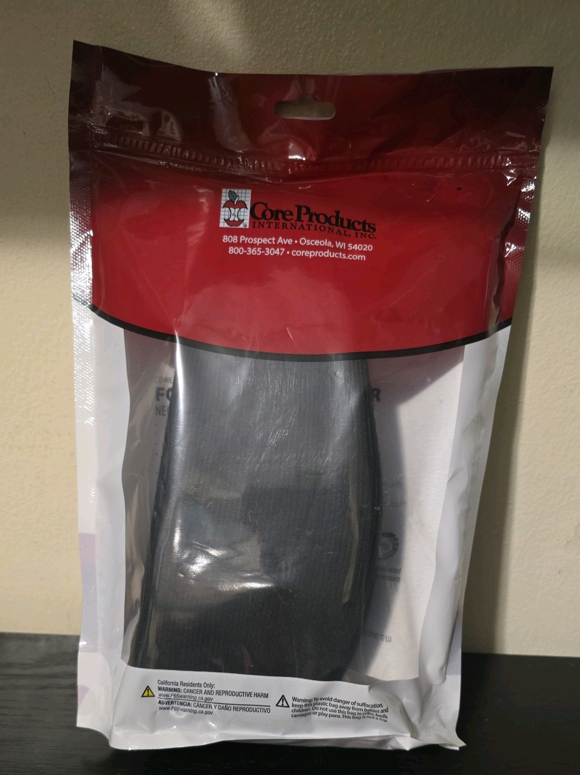 BRAND NEW Core Products Adjustable Foam Cervical Collar Black 3.5″ USA