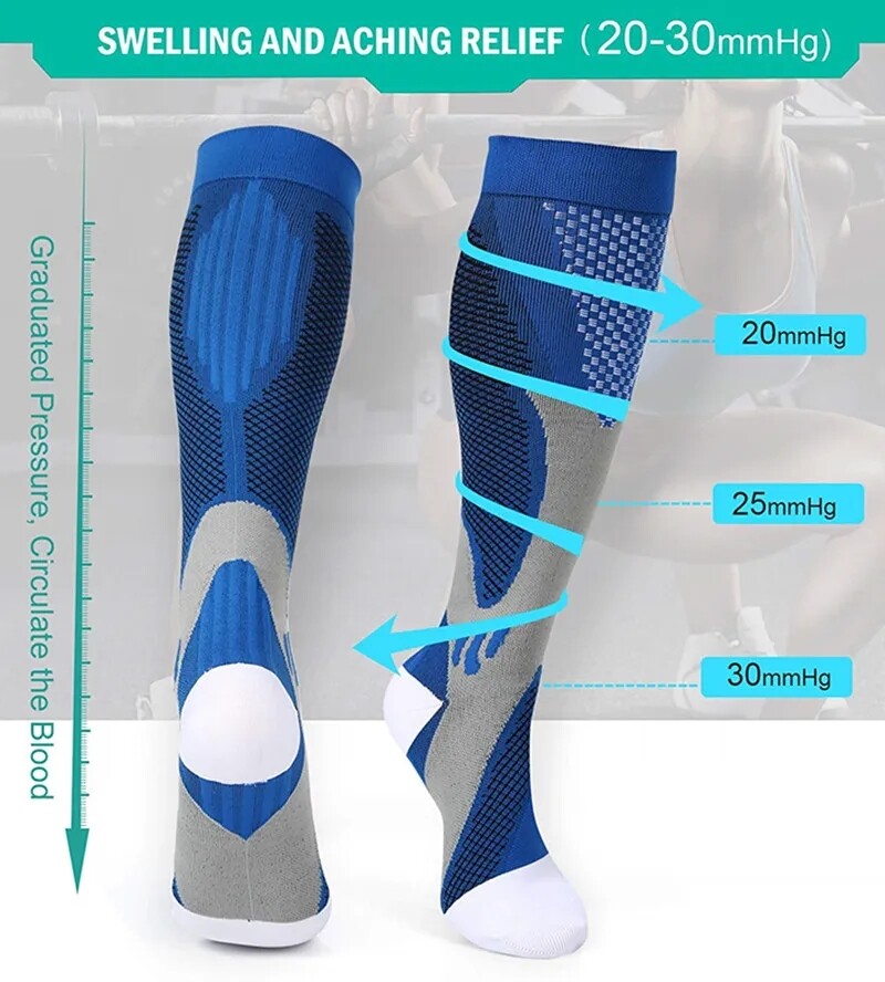 Professional Compression Socks Stockings Women Men Knee High 20-30 mmHG