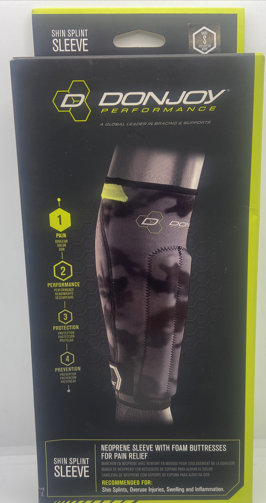 DonJoy Performance Anaform Shin Splint Sleeve – Black / Grey Camo – S Small