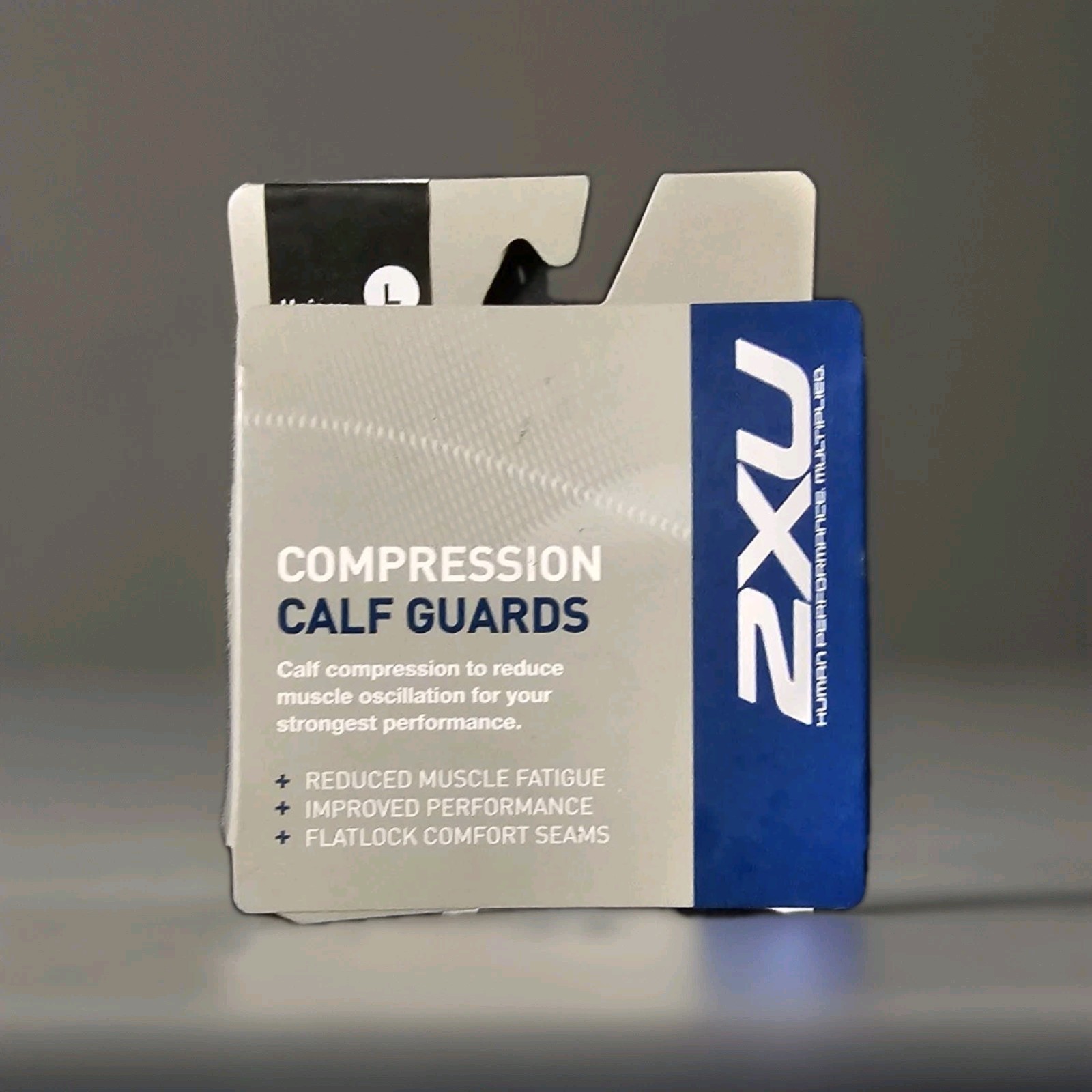 2XU LARGE Compression Calf Guards Sport Running Moisture Wicking Blck Unisex NEW