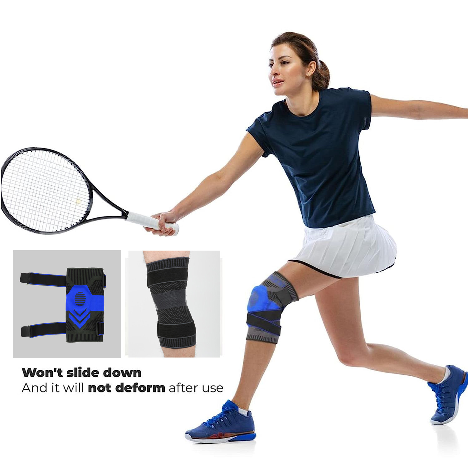 Knee Sleeve Compression Brace Support Joint Pain Arthritis Relief Running Sports
