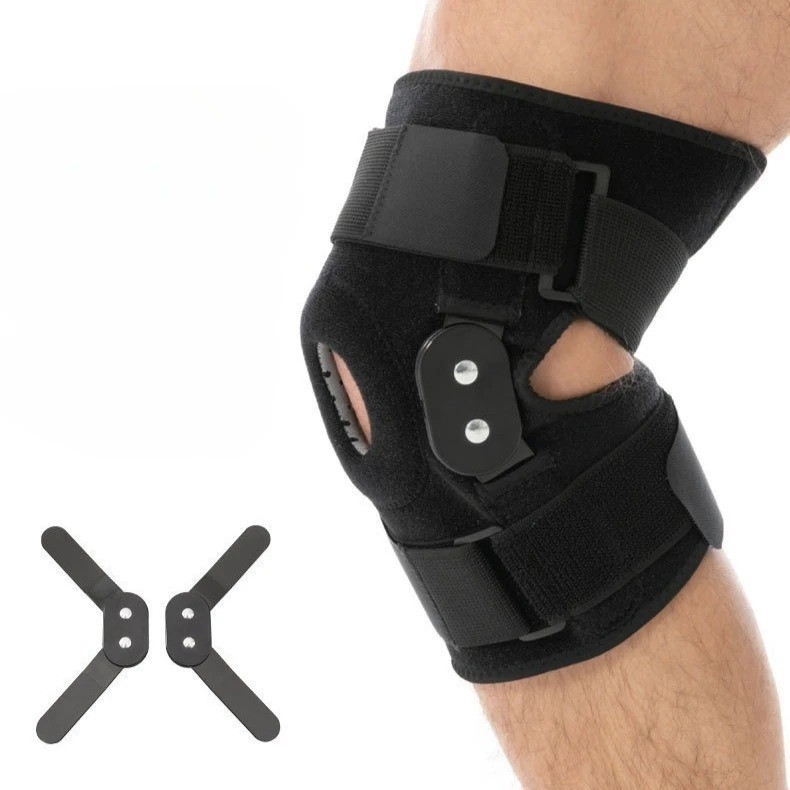 Knee Brace Compression Sleeve Hinged Joint Support Open Patella Stabilizer Wrap