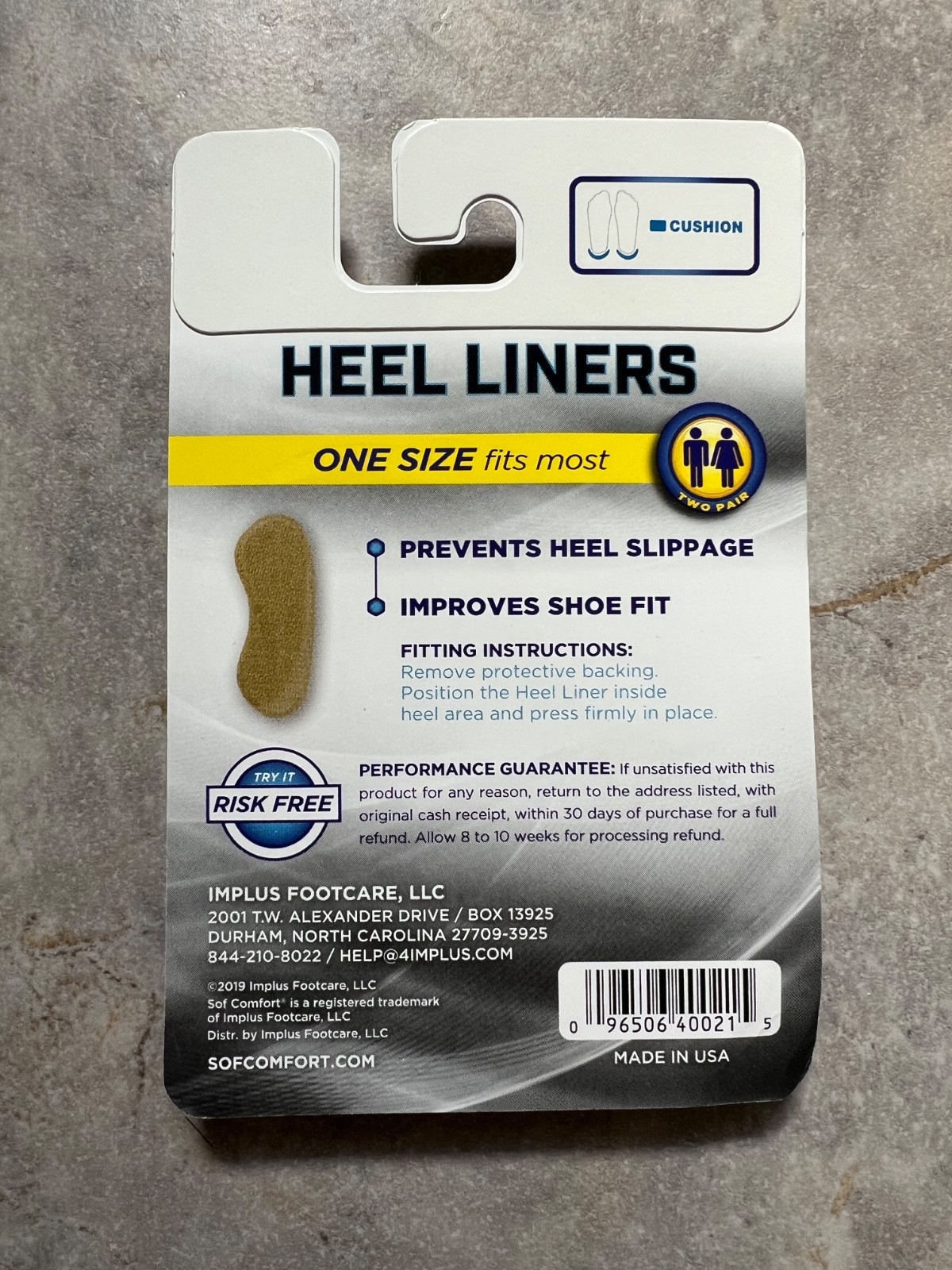 Sof Comfort Foam Heel Liners 2 Pairs