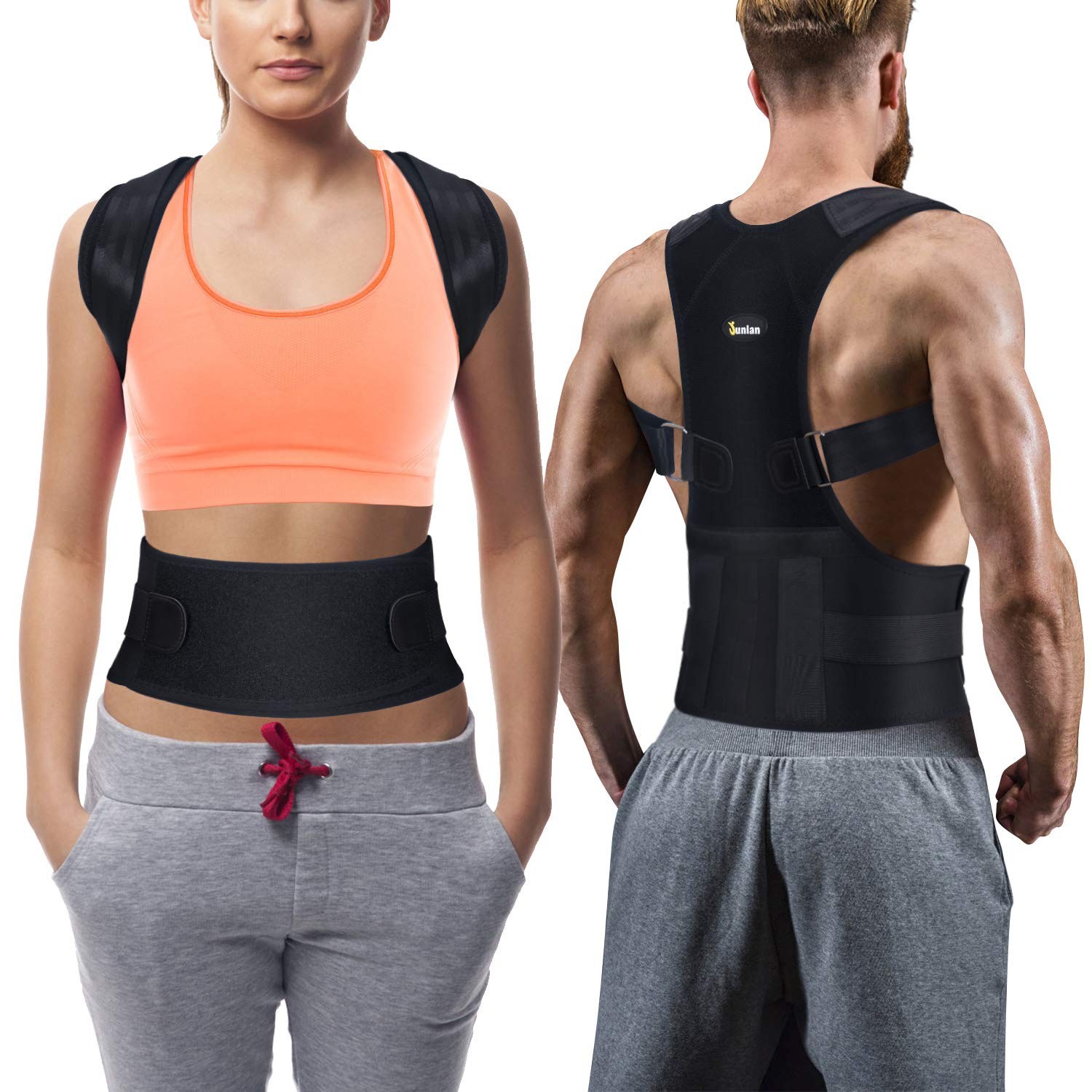 Posture Corrector Upper Back Pain Relief Lumbar Support Adjustable Shoulder L