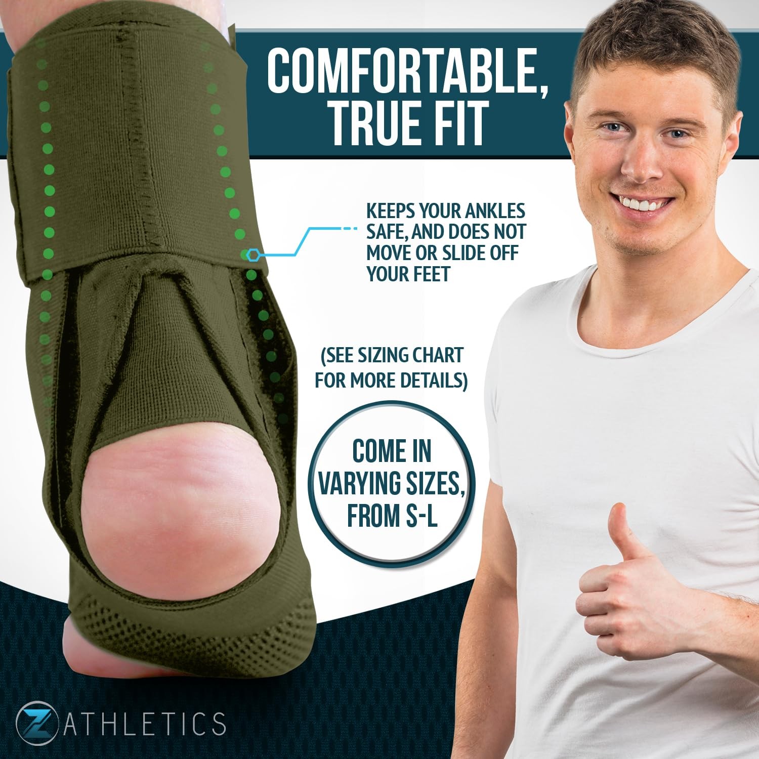Ankle Brace for Women & Men – Lace Up Adjustable Support with Side Stabilizer…