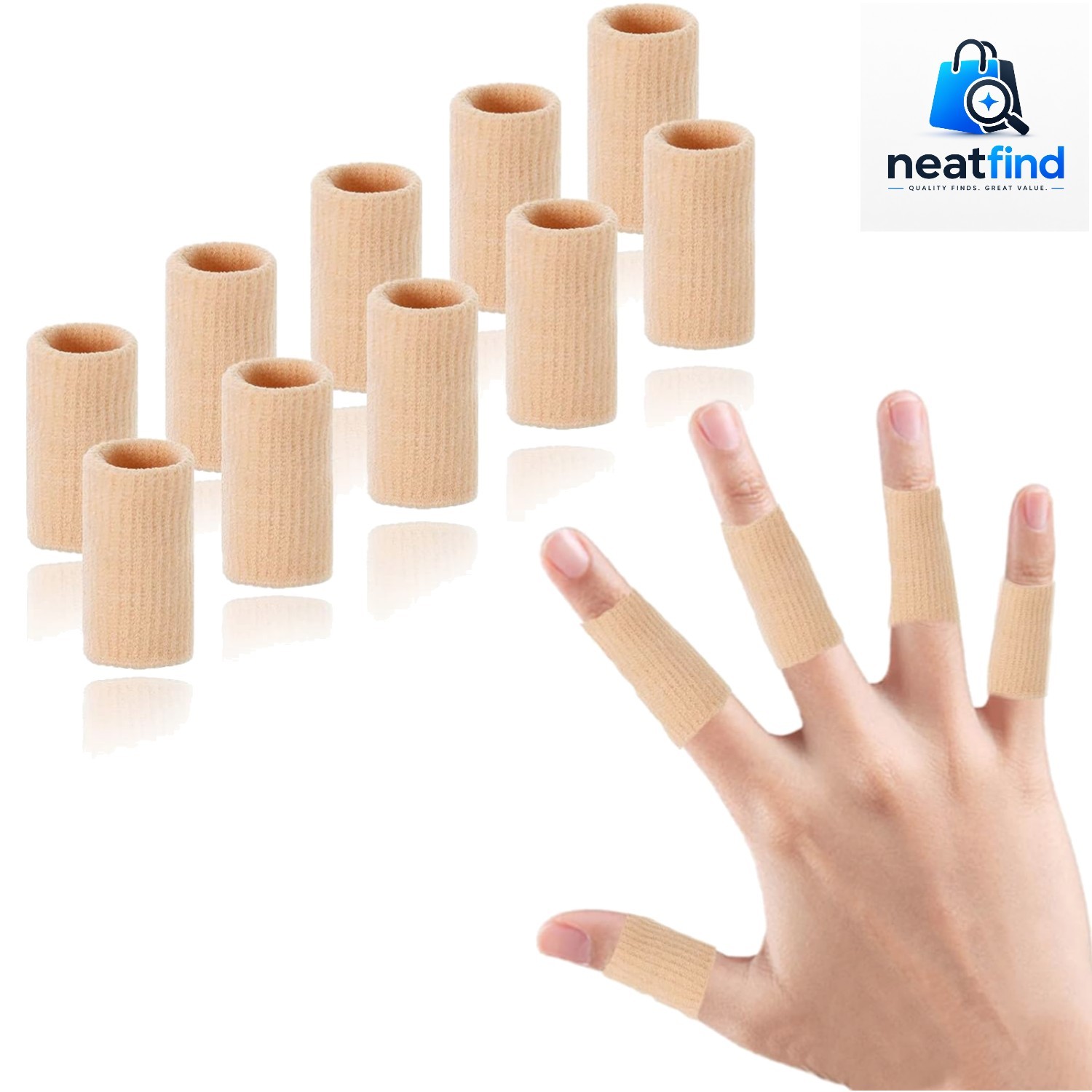 Lightweight Adjustable Finger Sleeves – 10 Pack for Athletes & Arthritis Support